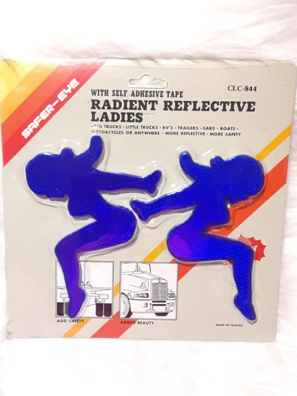 Vintage Radient Reflective Nude Ladies Self Adhesive Reflectors Blue NIP NOS